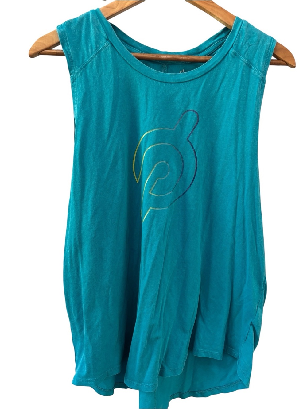 Peloton Logo Tank Top Teal‎ Sleeveless Tank Womens Size XL workout top
